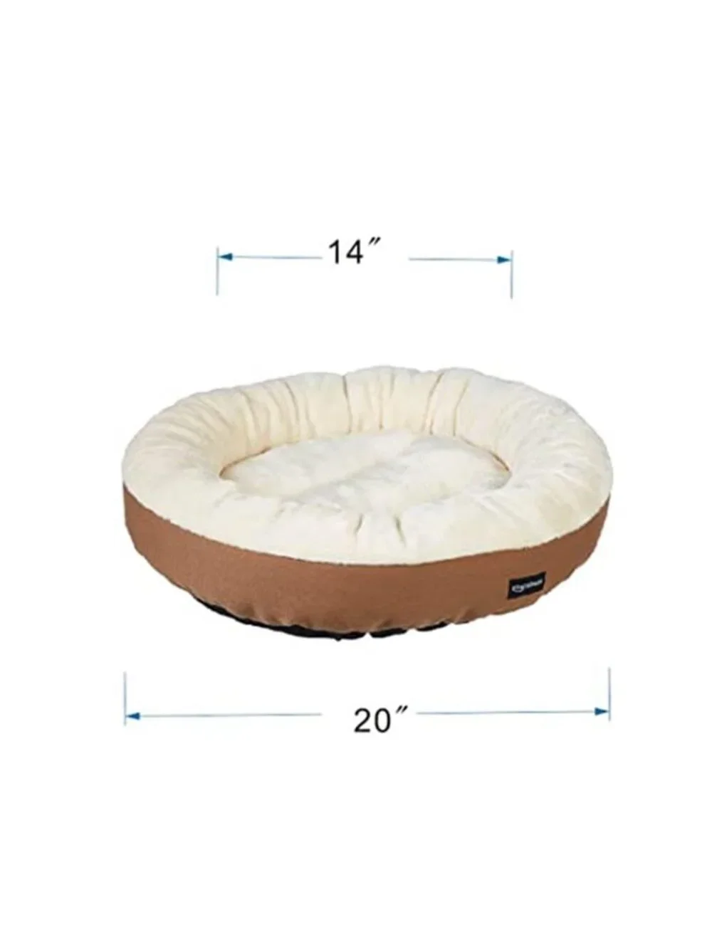 Small Pet Bed Round Cat Dog Plush Flannel Washable Cozy Lightweight 20 Inch